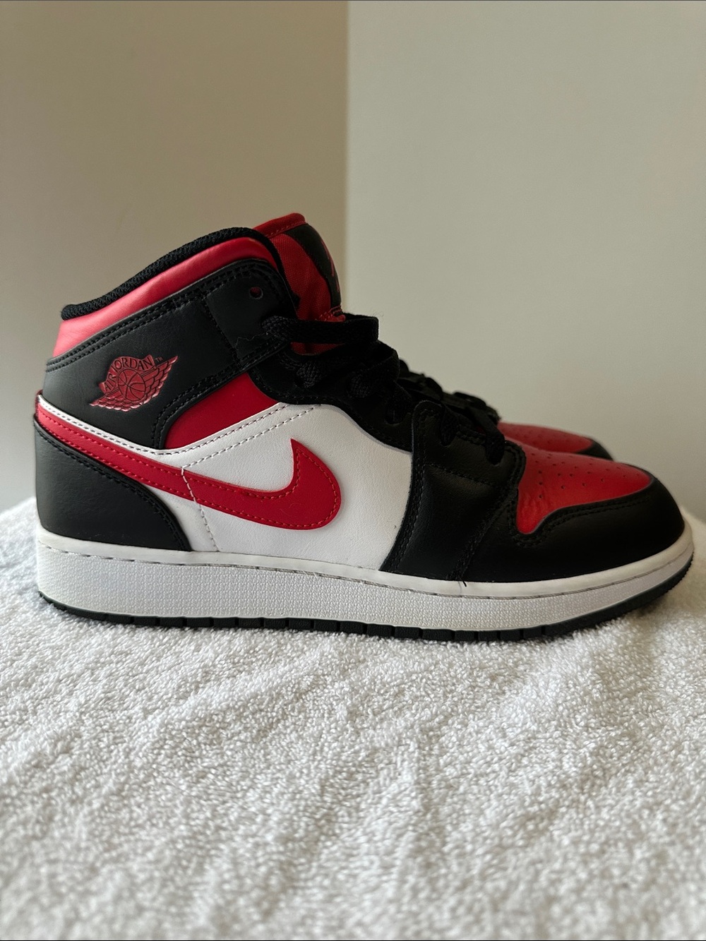 Nike, Air Jordan, Kids' High-Top Sneakers - Black/Red/White